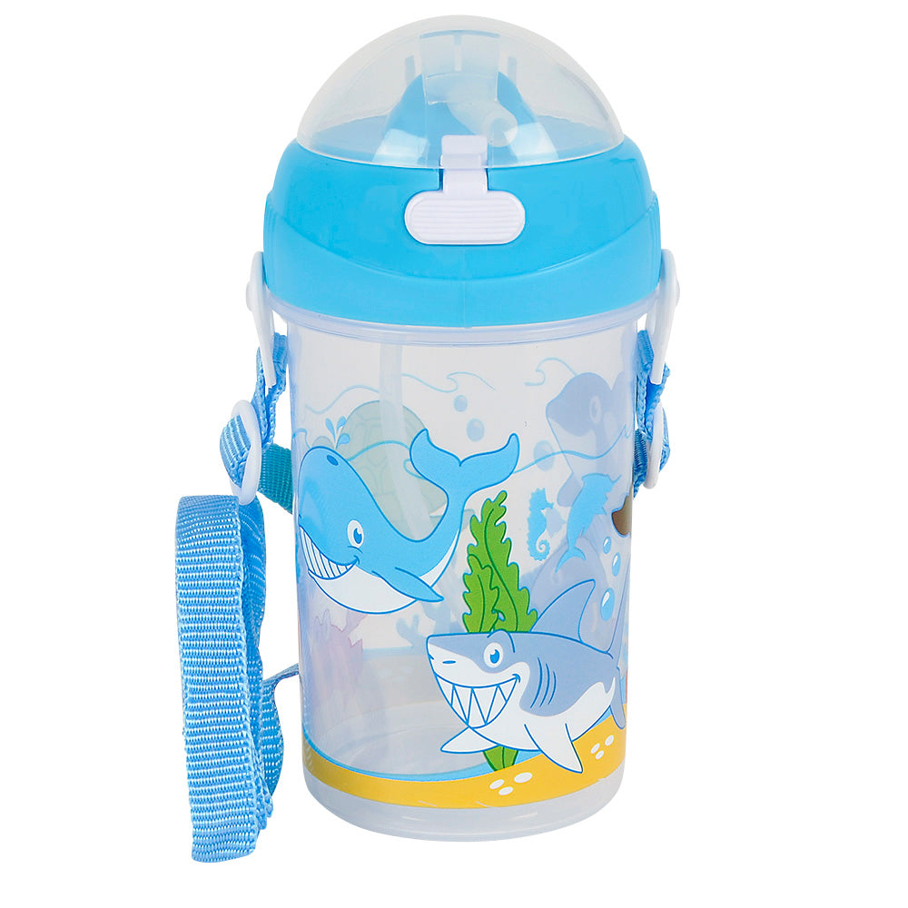 Aquatic Water Bottle 12oz Pop Up Straw