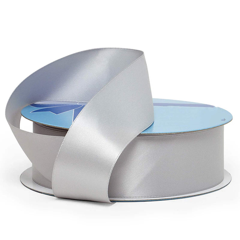 Smooth Satin Ribbon – Vibrant Solid Colors 1/4 '' X 100 yd Single Faced 1 / roll Silver