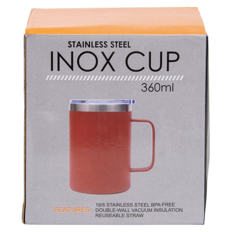 Stainless Steel Black Coffee Mug 12oz