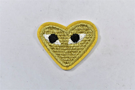 Embroidered Heart Patch with Eyes