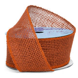 Burlap Wired Ribbon 2 1/2 '' X 10 yd Tangerine Color 1 / ROLL
