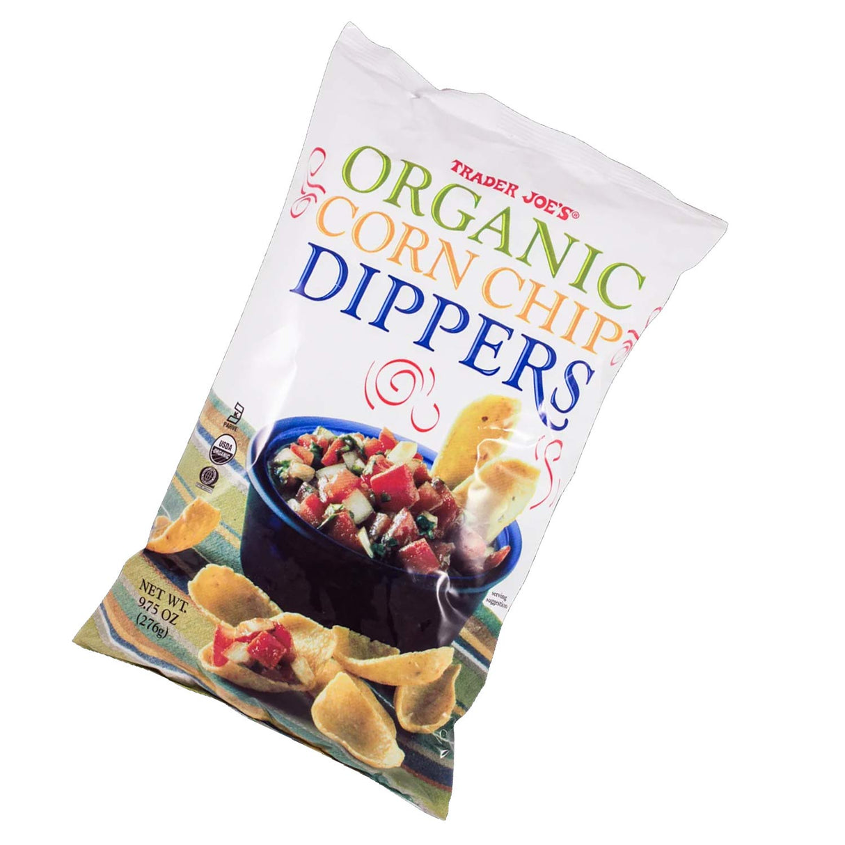 Trader Joe's Organic Corn Chip Dippers Flavorful Snack 9.75 Oz