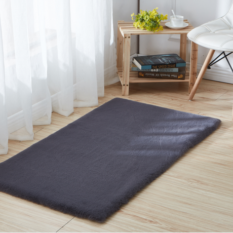 Faux Fur Rug Fabric - Charcoal Gray, 2' X 3' (1 Piece)