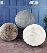 Style & Strength Ball Chinchilla Faux Fur Fabric - Gray, Black, Offwhite, 75" Diameter (1 Piece)