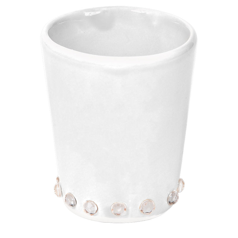 White Shot Glass With Rhinestone