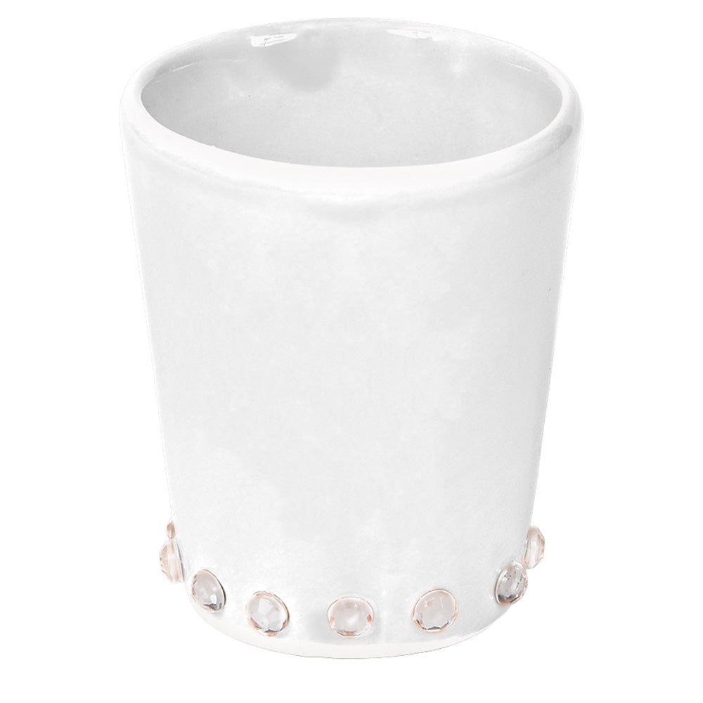 White Shot Glass With Rhinestone