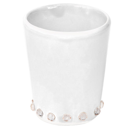 White Shot Glass With Rhinestone