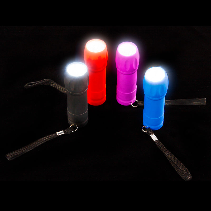 LED Rubber Barrel Flashlight 3.5" 9-Led