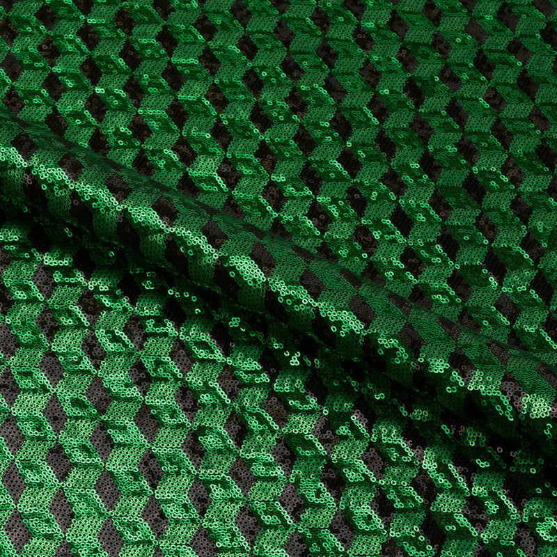 Qburtz Mesh Sequin Fabric - Black/Royal, 54" Width (1 Yard)