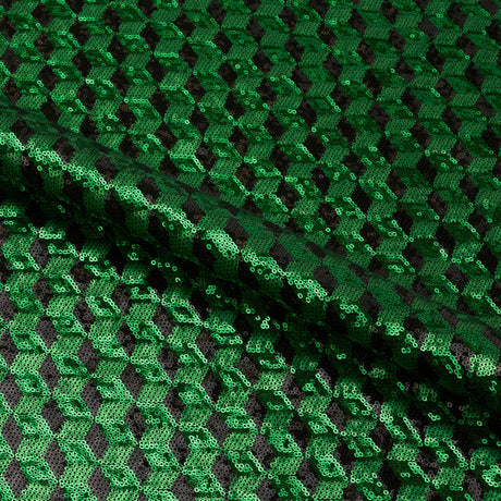 Qburtz Mesh Sequin Fabric - Black/Royal, 54" Width (1 Yard)