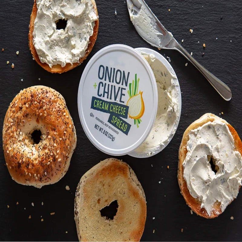 Onion and Chive Cream Cheese Spread Savory Garlic Herb Dairy Spread for Bagels and Crackers