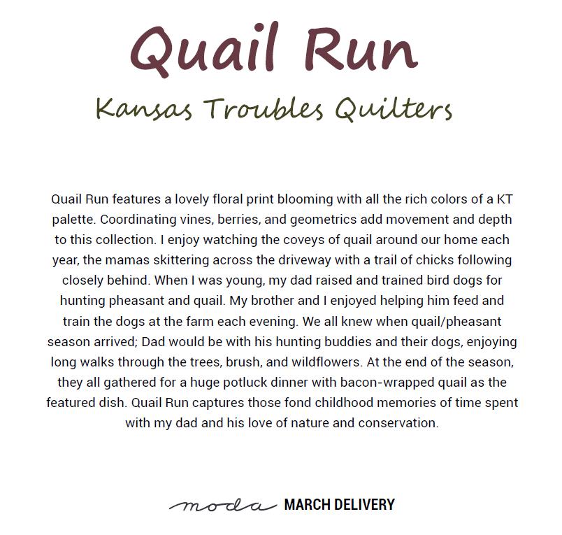 Fat Eighth Bundle Quail Run Moda Floral 100% Cotton