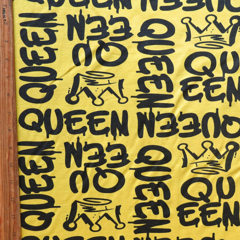Cotton Lycra Jersey Knit Queen on Yellow