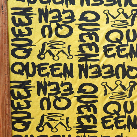 Cotton Lycra Jersey Knit Queen on Yellow