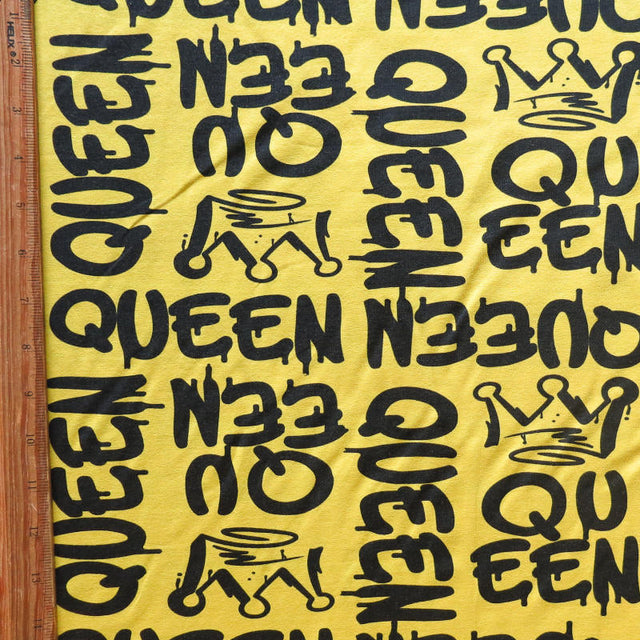 Cotton Lycra Jersey Knit Queen on Yellow