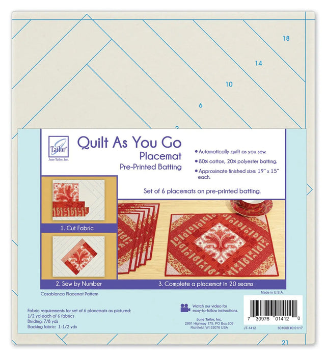Quilt As You Go Placemats 6 Casablanca