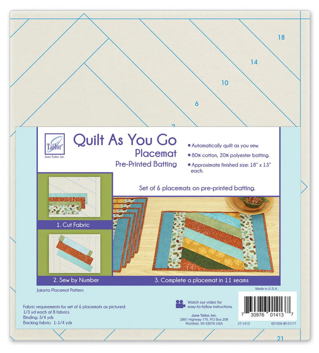 Quilt As You Go Placemats Jakarta 6-Pack