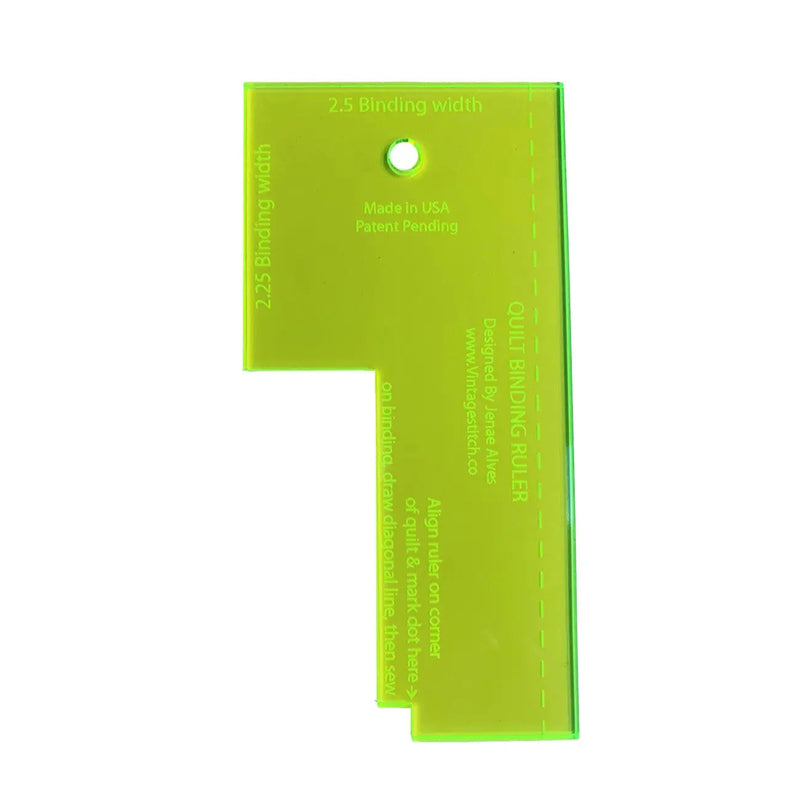 Quilt Binding Ruler Acrylic Green 2.5 in x 5 in