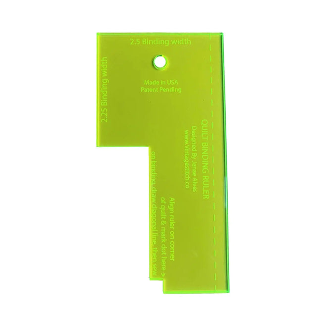 Quilt Binding Ruler Acrylic Green 2.5 in x 5 in