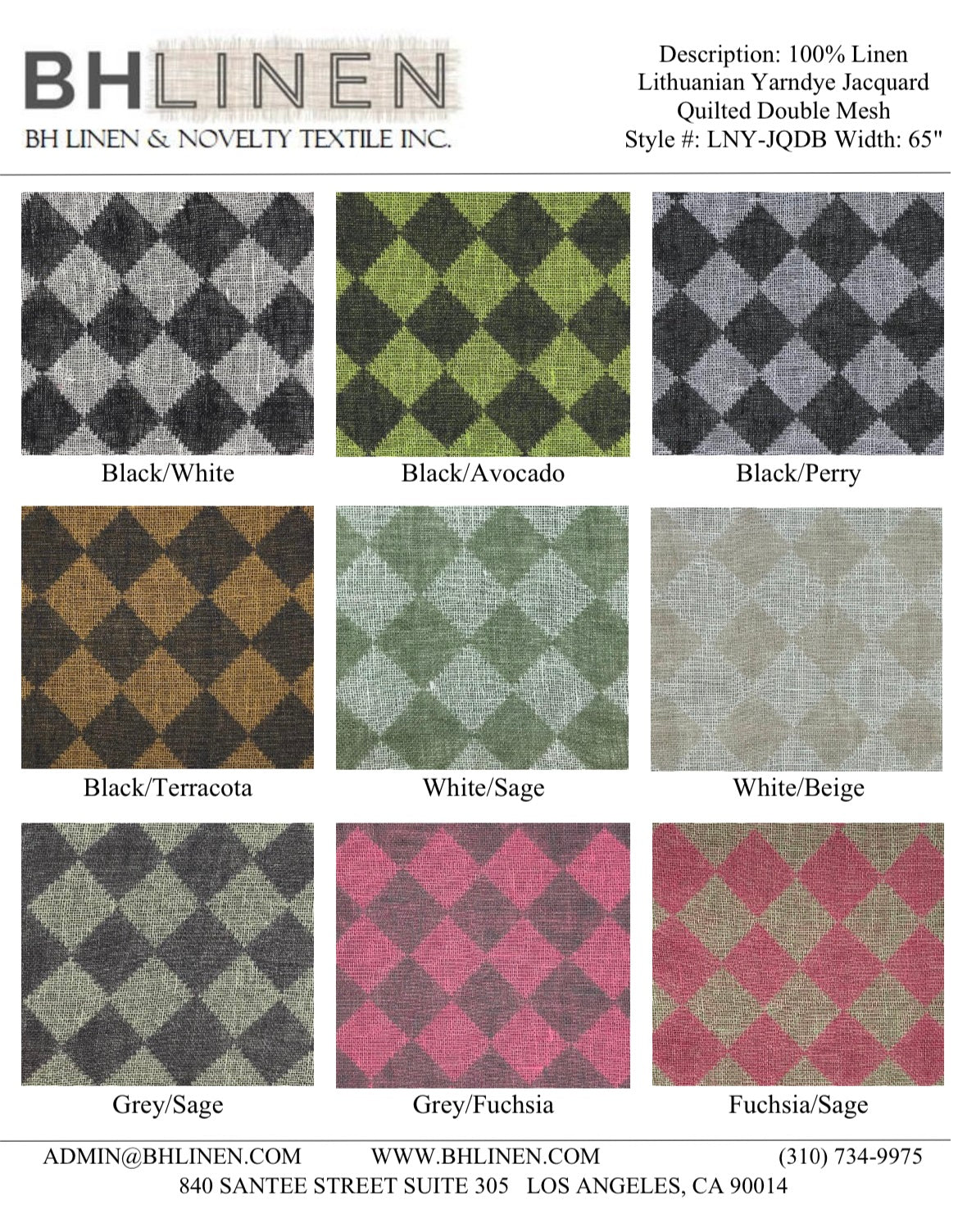 Linen Yarn-Dyed Quilted Mesh Fabric