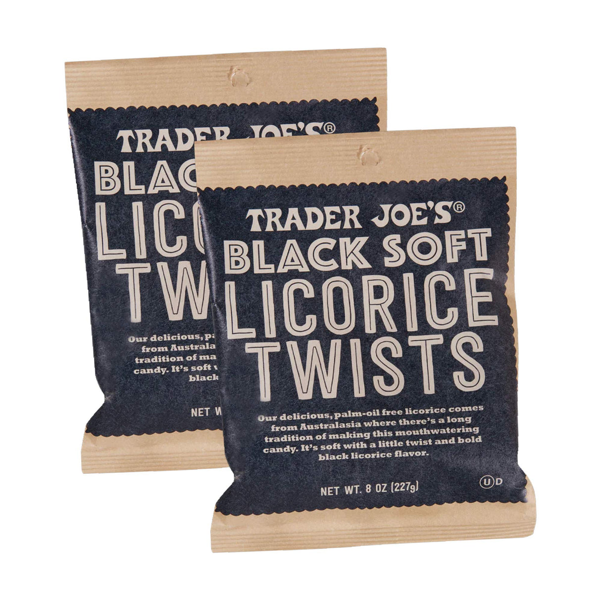 ট্রেডার জো'স সফট ব্ল্যাক লিকোরিস টুইস্টস সুইট অ্যান্ড চিউই ৮ আউন্স