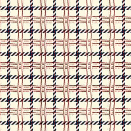 Cream Primo Plaids Americana Cotton Flannel Fabric by the Yard