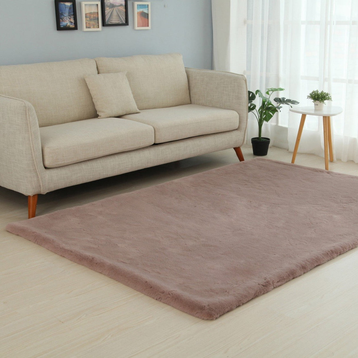 Soft Touch Faux Rabbit Chinchilla Feel Polyester Fabric - Solid Colors, 1" Pile Height (1 Rug)