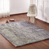 Soft Cozy Fuzzy Faux Fox Fur Area Rug/Carpet - Faux Fox Fur Area Rug, White Gray, 7'6" X 10'3" (1 Piece)