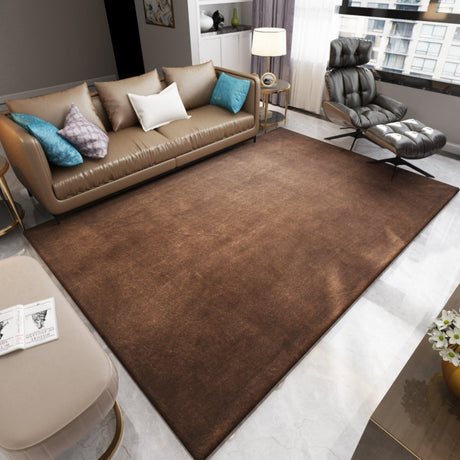 Soft Cozy Fuzzy Faux Fur Area Rug - Polyester Fabric - Black Tan, 7'6" X 10'3", 1" Pile Height (1 Piece)