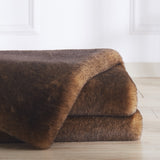 Soft Cozy Fuzzy Faux Fur Area Rug - Polyester Fabric - Black Tan, 7'6" X 10'3", 1" Pile Height (1 Piece)