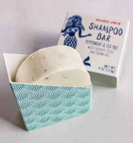 Trader Joe’s Peppermint & Tea Tree Shampoo Bar | Green-Flecked Appearance | 4 Oz