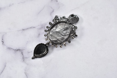 Rhinestone Connector Gunmetal Medieval 2x3