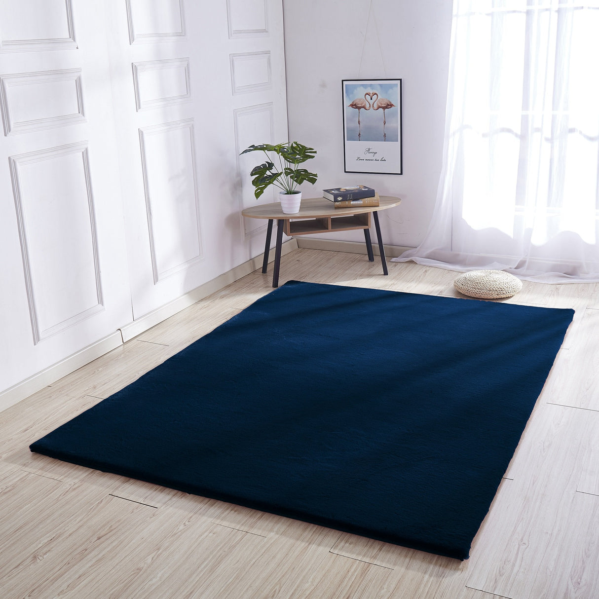 Soft Touch Faux Rabbit Chinchilla Feel Polyester Fabric - Solid Colors, 1" Pile Height (1 Rug)