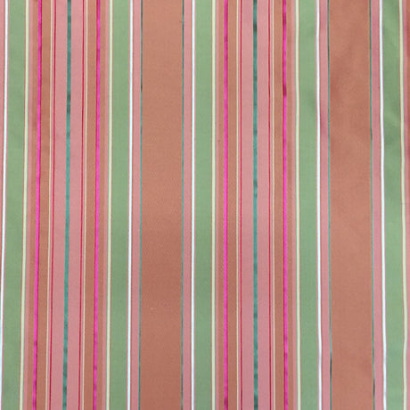 Radicci Silk Fabric - Metallic Multi-Colored Stripe, 54" Width (1 Yard)