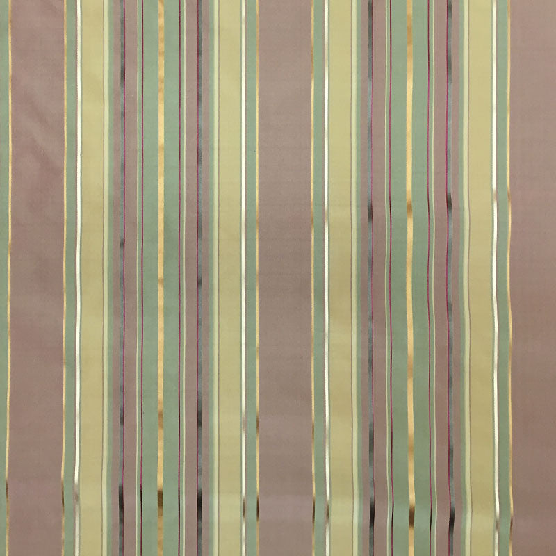 Radicci Silk Fabric - Metallic Multi-Colored Stripe, 54" Width (1 Yard)