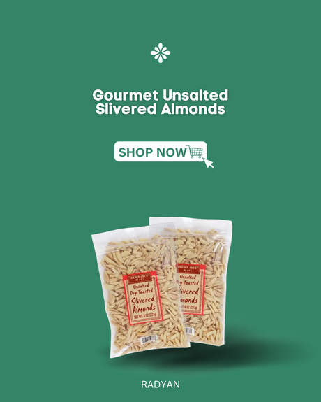 RADYAN Gourmet Unsalted Slivered Almonds