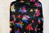 Floral Holographic Foil On Peachskin Polyester Fabric - Floral Holographic Foil, 60" Width (1 Yard)