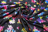Floral Holographic Foil On Peachskin Polyester Fabric - Floral Holographic Foil, 60" Width (1 Yard)
