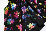 Floral Holographic Foil On Peachskin Polyester Fabric - Floral Holographic Foil, 60" Width (1 Yard)