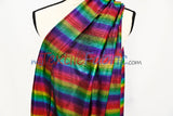 Rainbow Metallic Stretch Slinky Poly Spandex Fabric - Rainbow Metallic, Solid, 58" Width (1 Yard)