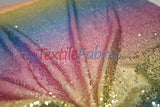 Rainbow Sequins Polyester Fabric - Multi Color Sequins On Rainbow Mesh, 54" Width (1 Yard)