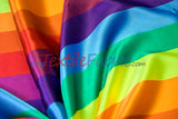 Rainbow Stripe Charmeuse Satin Fabric - Multi Color Stripe, 58/60" Width (Yards)