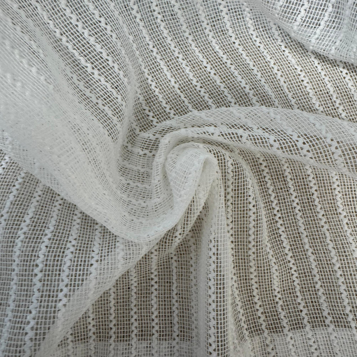Ramona Fabric Polyester Fabric - Net-Like Sheer Strip, 118" Width (1 Yard)