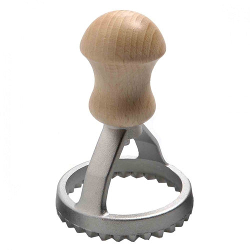 Eppicotispai Aluminum Round Ravioli Stamp with Beechwood Handle, 3-1/8"