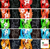 Triple Tropical Border Rayon Fabric - Tropical Border Print, 45" Width (1 Yard)