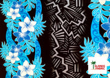 Triple Tropical Border Rayon Fabric - Tropical Border Print, 45" Width (1 Yard)