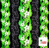 Triple Tropical Border Rayon Fabric - Tropical Border Print, 45" Width (1 Yard)