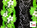 Triple Tropical Border Rayon Fabric - Tropical Border Print, 45" Width (1 Yard)
