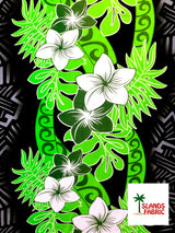 Triple Tropical Border Rayon Fabric - Tropical Border Print, 45" Width (1 Yard)