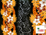 Triple Tropical Border Rayon Fabric - Tropical Border Print, 45" Width (1 Yard)